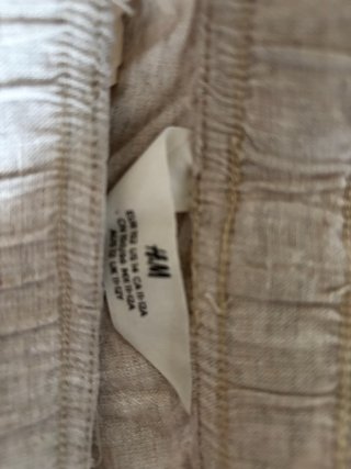 Conjunto lino H&M beige camisa y bermuda niño