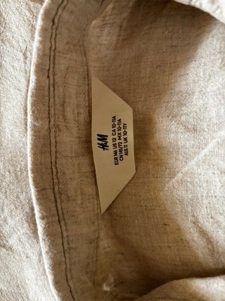 Conjunto lino H&M beige camisa y bermuda niño