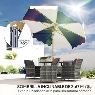 Sombrilla Grande UV 50+ Toldo Ajustable