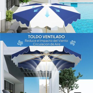 Sombrilla Grande UV 50+ Toldo Ajustable