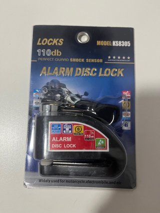 Bloqueo Disco de Moto con Alarma