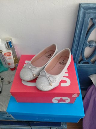 Bailarinas Oh! Girl plateadas talla 30