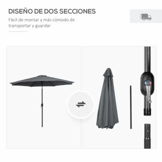 Sombrilla Jardín Ø295x250 cm con Manivela