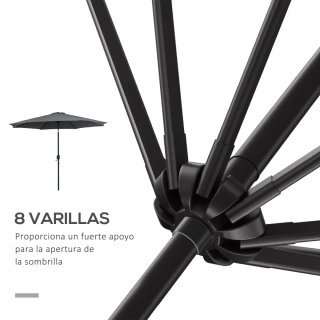 Sombrilla Jardín Ø295x250 cm con Manivela
