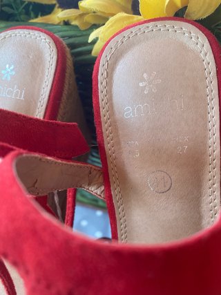 Alpargatas cuña rojas con lazo T40