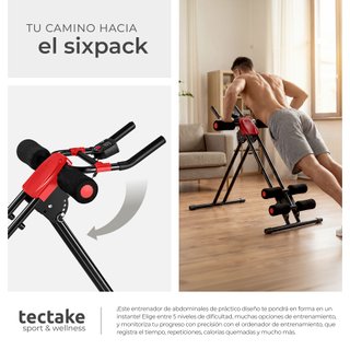 aparato para entrenamiento de abdominales con consola negro
