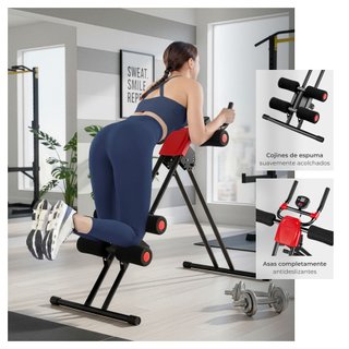 aparato para entrenamiento de abdominales con consola negro