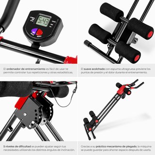aparato para entrenamiento de abdominales con consola negro