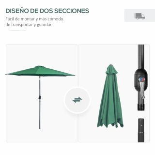 Sombrilla Jardín Ø295x250 cm con Manivela