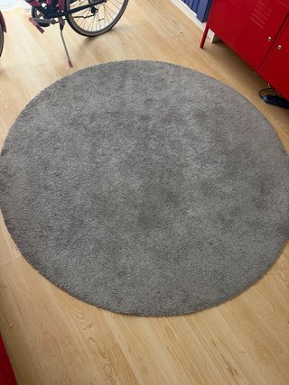 Alfombra redonda gris tela