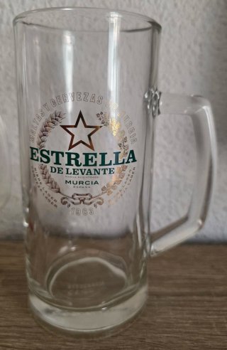 2 Jarras Cerveza Estrella Levante Cristal (0.5l)