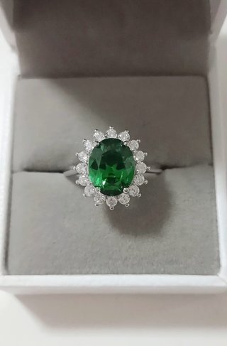 Anillo Esmeralda Natural y plata de ley 925