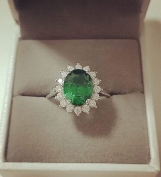 Anillo Esmeralda Natural y plata de ley 925