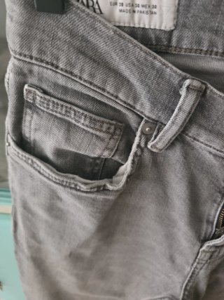 Vaqueros Zara Hombre Talla 38 Gris