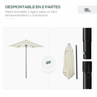 Sombrilla de terraza mástil aluminio beige