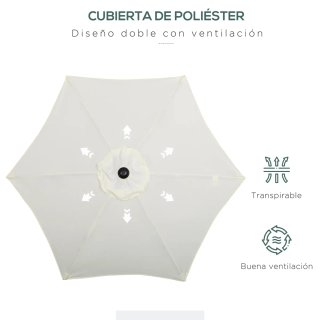 Sombrilla de terraza mástil aluminio beige