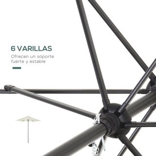 Sombrilla de terraza mástil aluminio beige