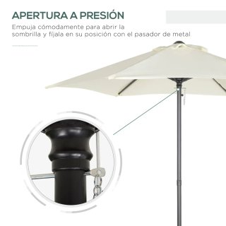 Sombrilla de terraza mástil aluminio beige