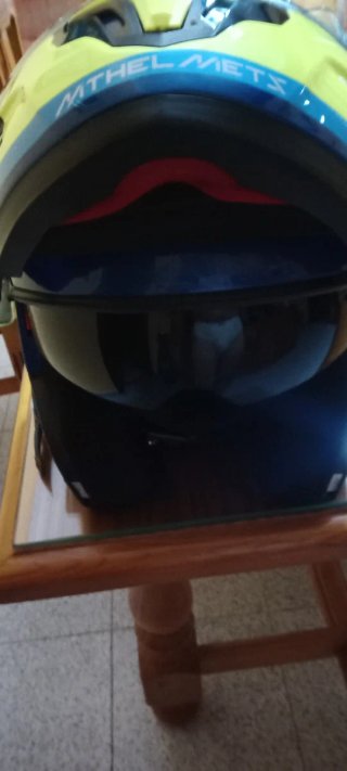 Casco Modular MT Azul y Amarillo
