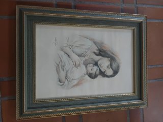 Dibujo Maternidad enmarcado