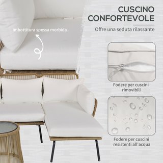 Set da Giardino in Rattan Stile Boho Chic con Diva