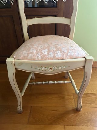 Cabecero madera cama 105 cm floral y silla a juego