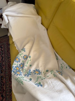 Coperta matrimoniale ricamata a mano