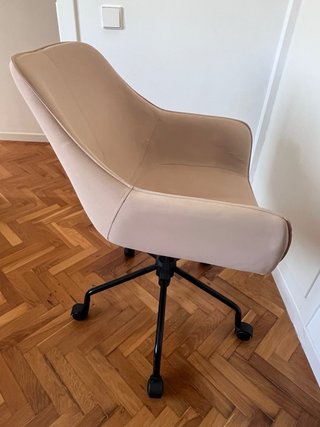 Silla escritorio polipiel beige SKLUM.