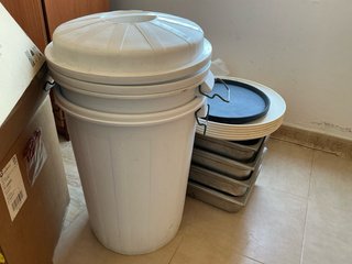 Cubo basura industrial blanco  3 unidades