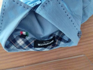 Camisa chico manga corta azul