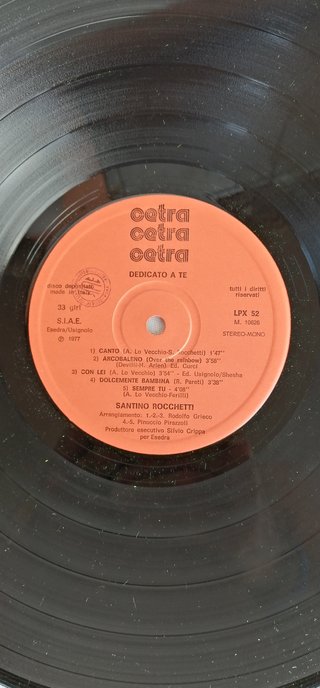 Vinile 33 Giri Santino Rocchetti - Dedicato A Te