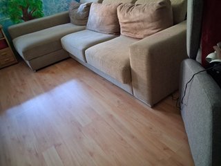 Sofá Chaiselongue Beige/Marrón