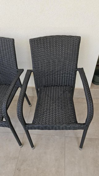 Mesa plegable exterior metal y 4 sillas