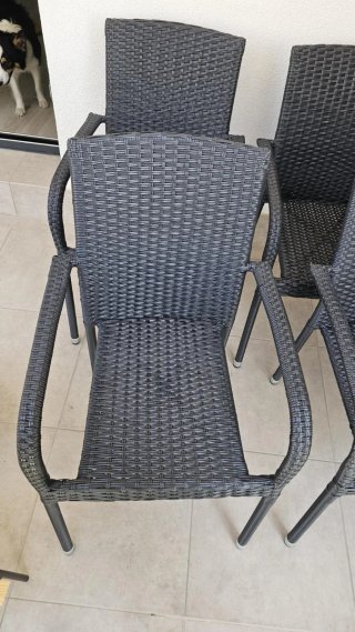 Mesa plegable exterior metal y 4 sillas