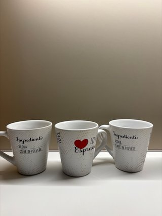Set 6 tazzine caffè oro e bianche