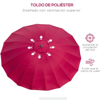 Sombrilla Jardín Ø250x240 cm con Manivela