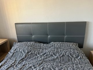 Cabecero de cama polipiel gris