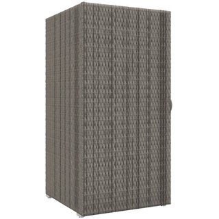 Armadio da Giardino in Rattan PE con 2 Vani, 60x63