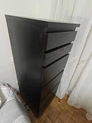 Cómoda MALM 6 cajones + espejo