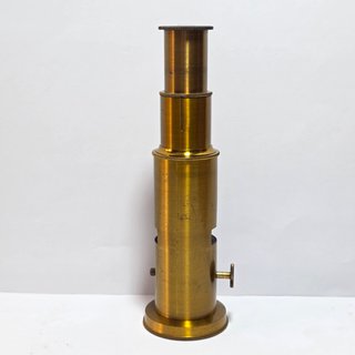 Antico Microscopio Portatile in Ottone Fine XIX S.