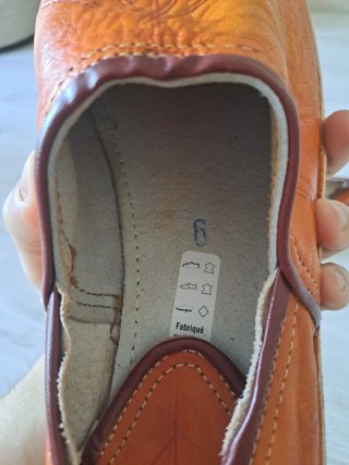Babuchas Cuero Marroquíes Naranja