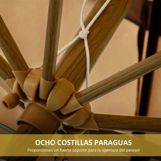 Sombrilla Jardín Beige Ø264x240 cm Ajustable