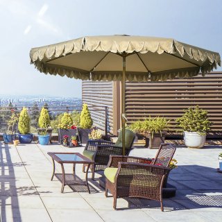 Sombrilla Jardín Beige Ø264x240 cm Ajustable