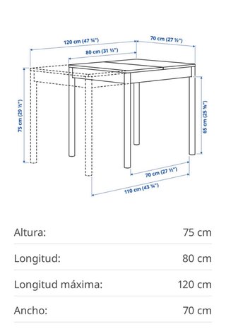 Mesa extensible y 4 sillas con funda beis