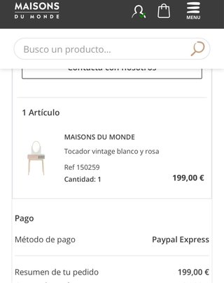 Tocador Maisons du Monde blanco con espejo