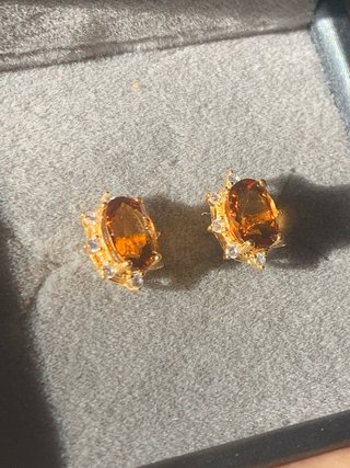 Pendientes plata  Citrino madeira