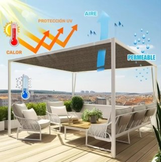 Toldo Vela Malla Sombra Rectangular 2X5