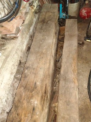 3 Vigas de Madera Antigua
