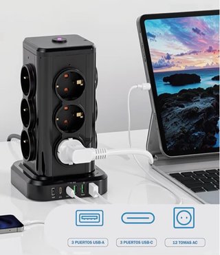 Regleta Enchufes Vertical 18 Puertos USB