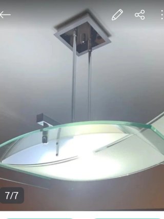 Lámpara de salón metal y cristal